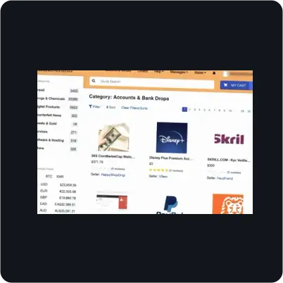Marketplace interface showcasing product listings